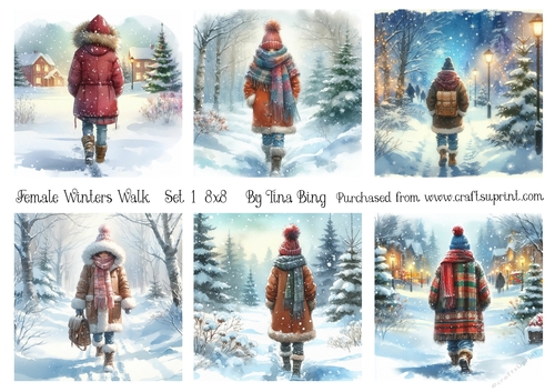 Female winter walk 1