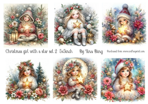 Christmas girl with a star set 2