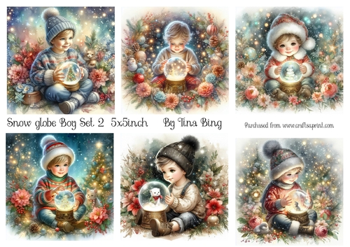 Boy with a snow globe set 2