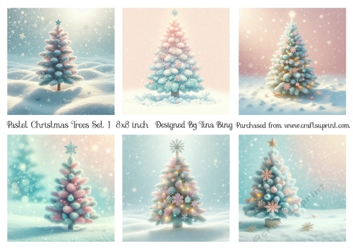 Pastel Christmas Trees