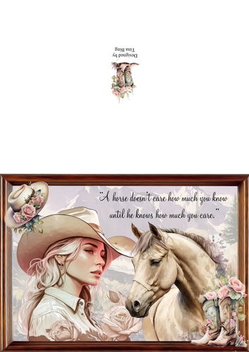 Cow girl birthday card