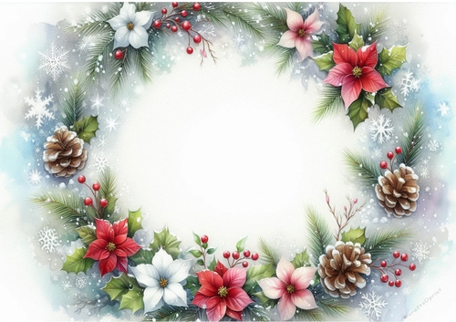 Floral Christmas Scene 6