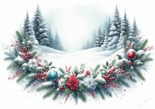Floral Christmas Scene 9