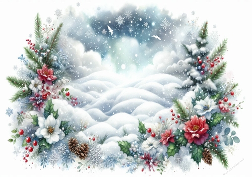 Floral Christmas Scene 10