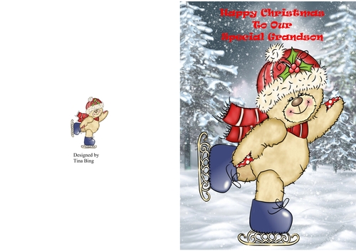 Christmas skating bear
