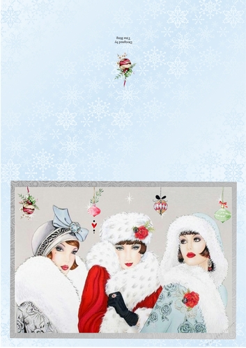3 Art Deco  Christmas Ladies