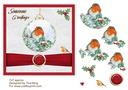 Christmas robin bauble
