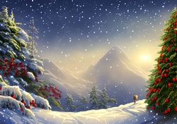 snowy mountains