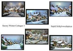  Snowy winter cottages set1