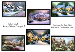 Snowy winter cottages set 2