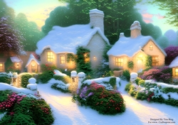 Snowy winter cottages 11