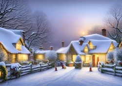 Snowy winter cottages 14