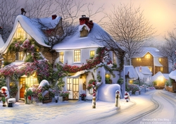 Snowy winter cottages 17