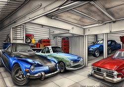 In the garage