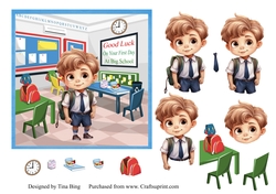 Boy first day at school