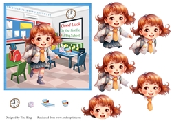 Girl first day at school