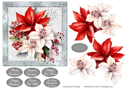Christmas silver frame florals