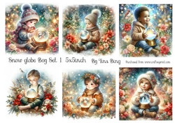 Boy with a snow globe set 1