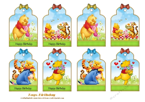 Eight Pals Birthday Tags