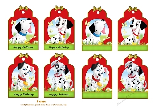 Eight Paws n Spots Birthday Tags