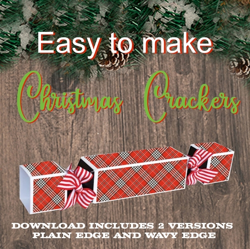 Christmas Cracker Easy- to make with two styles to use in the download plain or wavy edged