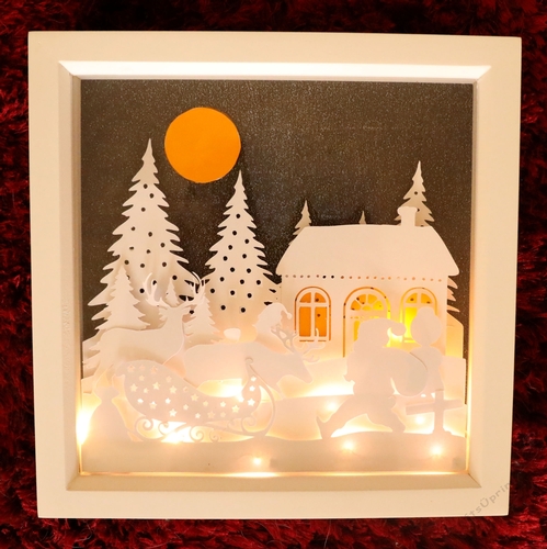 Twas the Night before Christmas Scene - Multi layered & suitable for Shadow Box frame