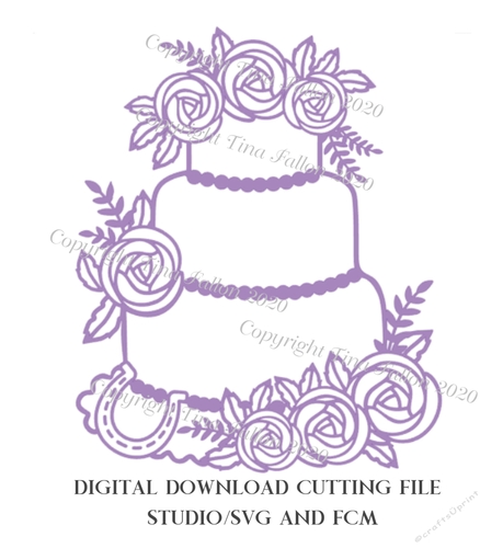 Wedding Cake Menu Rose themed - Design no 1  