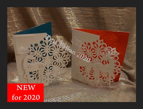 Christmas Card - Snowflake with Reindeer detail 