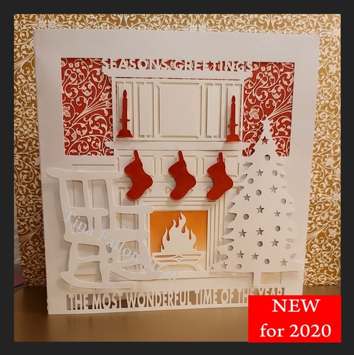 Luxury Christmas Fireplace Card