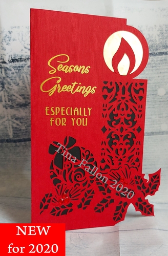 Christmas Candle Cutwork Greetings Card