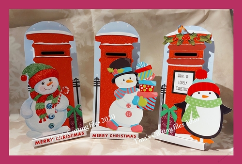 Dimensional Stand Up / Pop out Christmas Letter Box card with artwork included Snowman Set