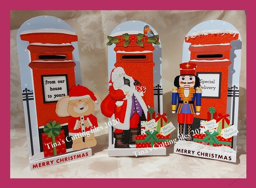 Dimensional Stand Up / Pop out Christmas Letter Box card with artwork included Santa  Set