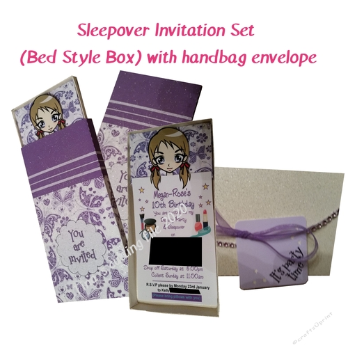 Sleepover / Pajama /Slumber Bed Style party invitation 