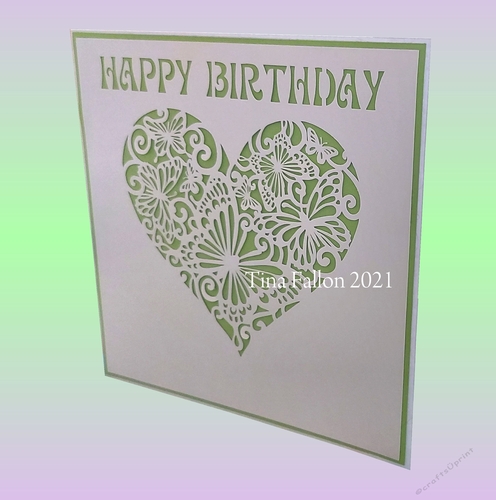 Floral Butterfly Heart Card Topper