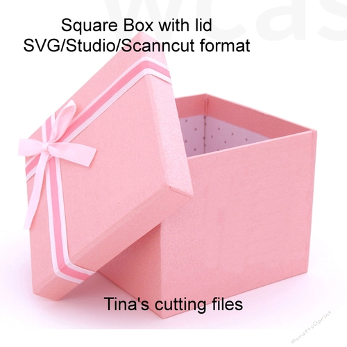 Square Box with double skinned lid pre sized 12x12x12cm