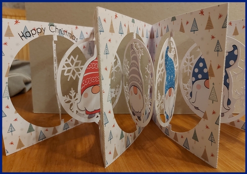 Accordian Christmas Gnome Card and box Cutting file