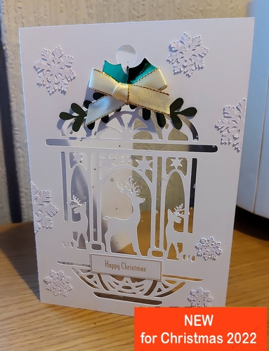 Luxury Reindeer lantern Christmas Holiday Card a