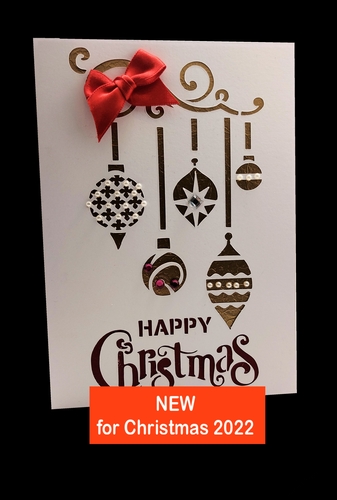 Bauble  Ornament Christmas card with greetings insert