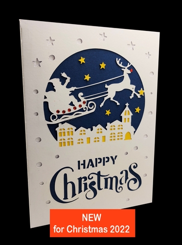 Christmas Eve Santa Father Christmas card with greetings insert