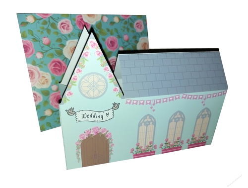 Wedding Church Chapel 3d fold up wedding card