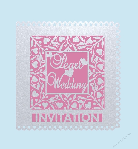 Pearl Wedding invite invitation - square design