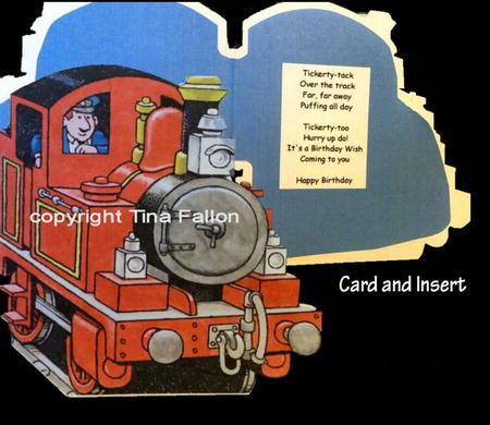 Tobias the Tank Engine Shaped Card Handcut