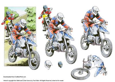 Moto Cross Dirt Bikes Step by Step Decoupage