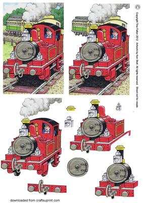 Tobias the Tank Engine 3D Step by Step Decoupage