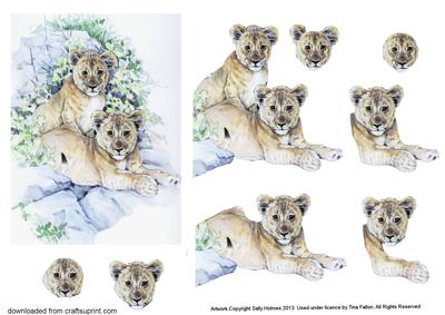 Lion Cubs 3D Step by Step Decoupage
