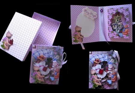 Girl and Bears Combi Card Box with Presentation Box Handcut