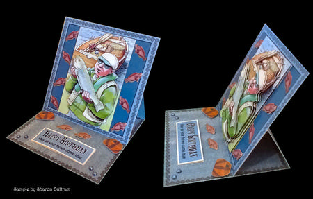 Fishing Easel Card Handcut Fish Fisherman