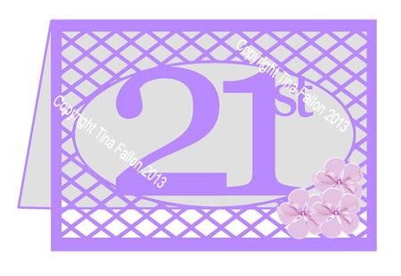 21st Female Birthday Card with Lattice Work File