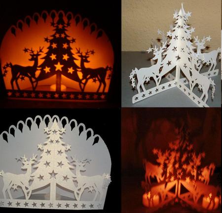 Luminaire / Ornament Reindeer Xmas Trees Cutting File
