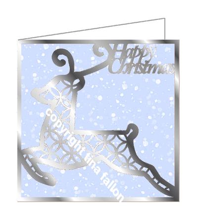 Large Reindeer Lattice 5 Inch Card Blank - Cut File